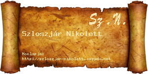 Szloszjár Nikolett névjegykártya