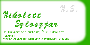 nikolett szloszjar business card